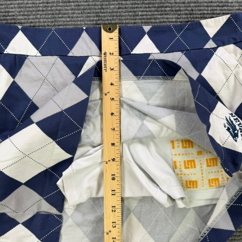 Loudmouth Ladies Golf Skort Women 16 Nevada Wolf Pack Argyle Navy White Grey - Picture 12 of 15